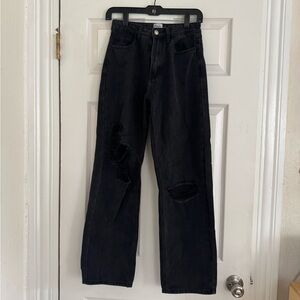 Princess Polly Black Distressed Jeans